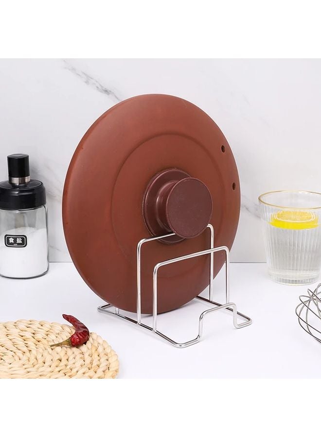 Silvery Four Grid Divider For Cutting Boards Pot Lids And Kitchen Utensils - Image 1