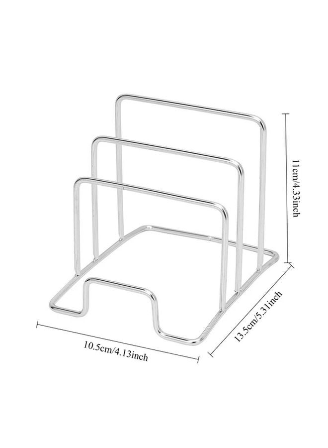 Silvery Four Grid Divider For Cutting Boards Pot Lids And Kitchen Utensils - Image 3