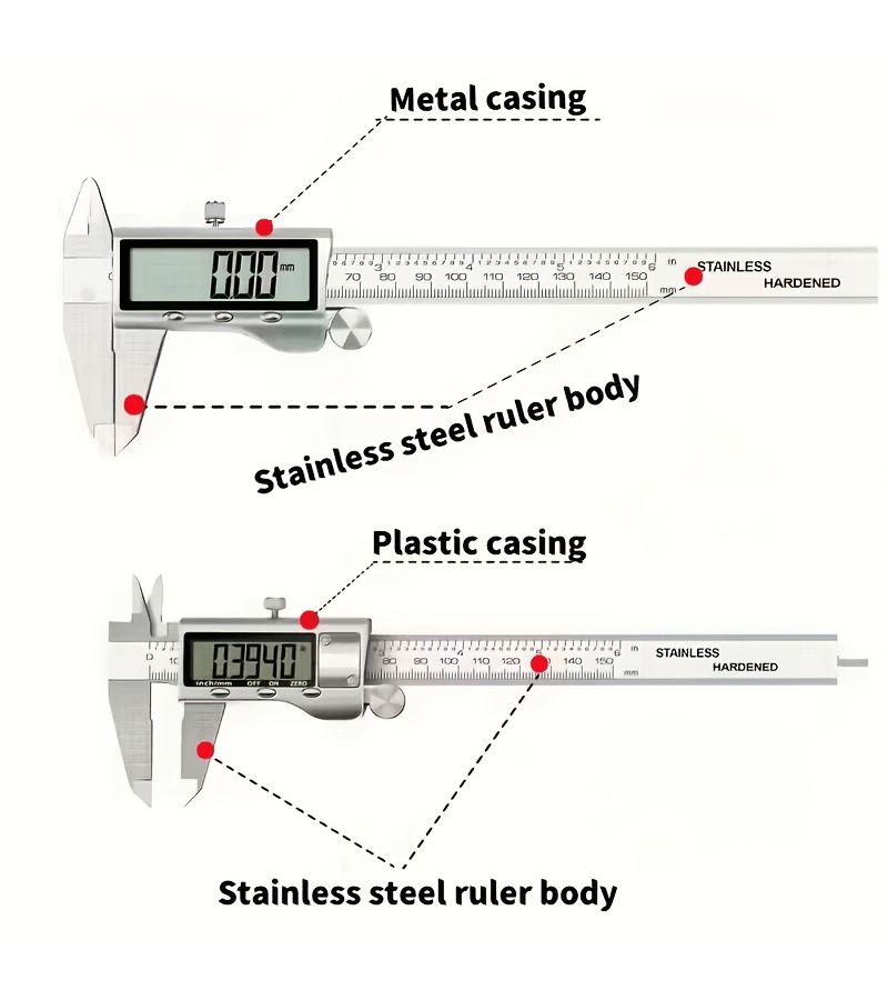 New Slivery Digital Vernier Caliper 0 150mm Measuring Tool With Large Screen Electronic Dial Indicator Automatic Power Off Function Inch To Millimetre Conversion 6 Inches 150mm With Box - Image 5