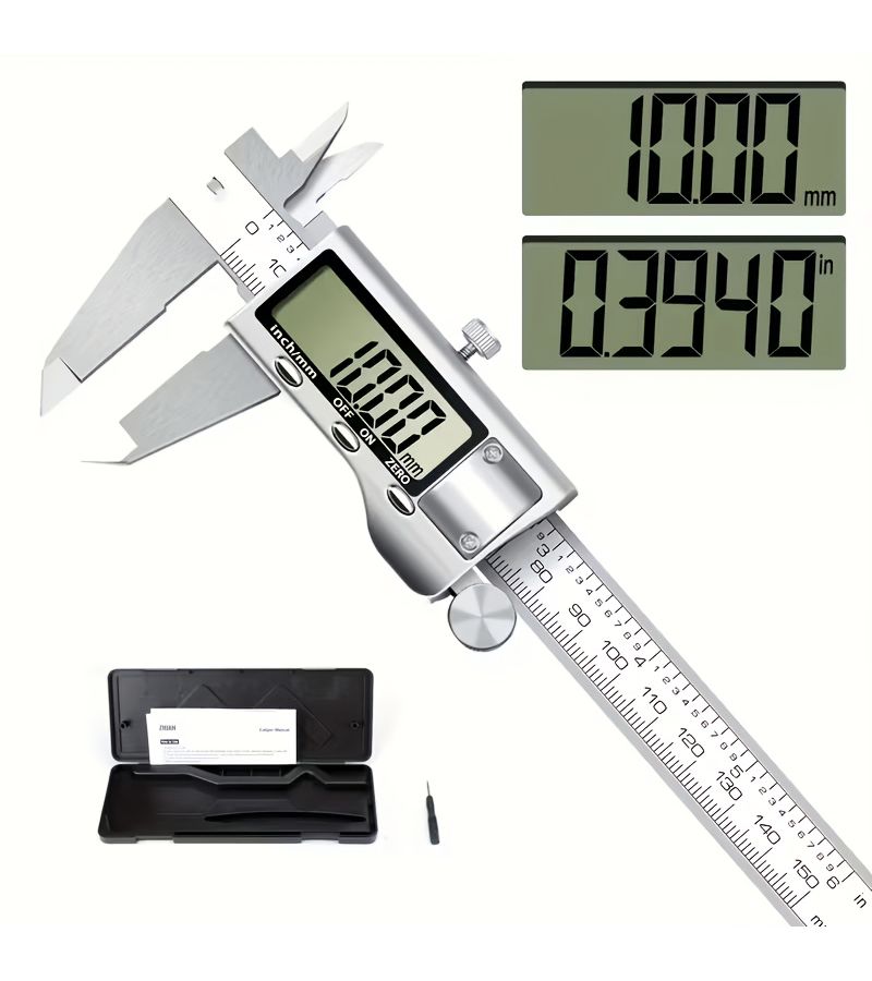 New Slivery Digital Vernier Caliper 0 150mm Measuring Tool With Large Screen Electronic Dial Indicator Automatic Power Off Function Inch To Millimetre Conversion 6 Inches 150mm With Box - Image 1