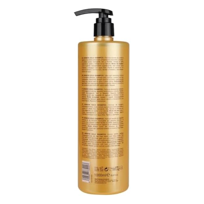 Tahe Keratin Gold Shampoo with Pure Keratin and Liquid Gold for Extra Softness and Volume, 1000ml - Image 2
