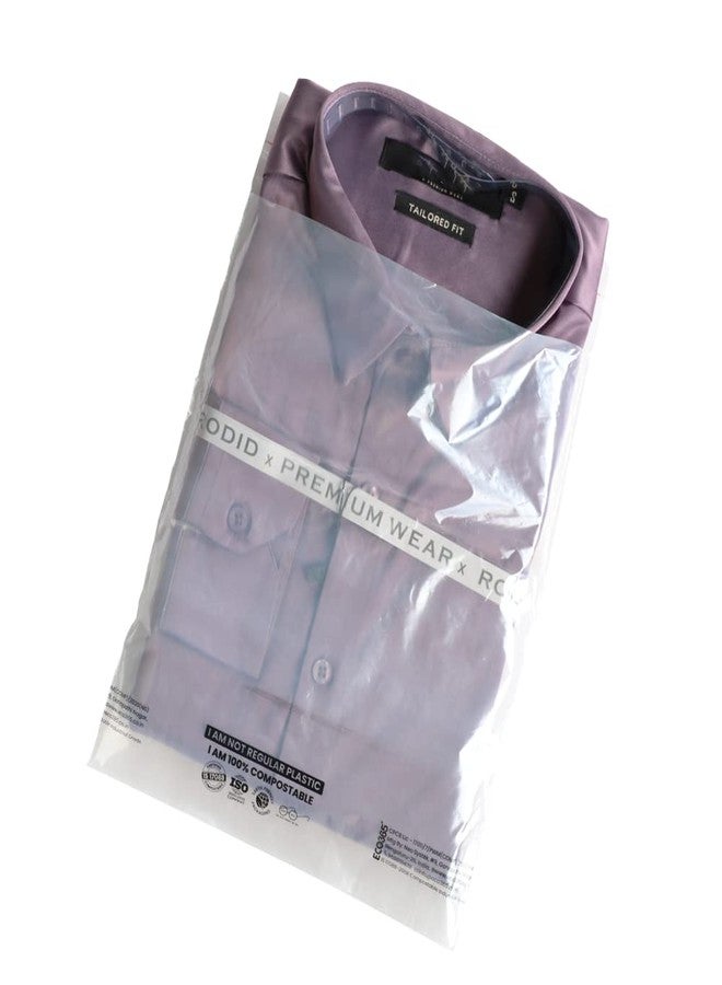 ECO365 Compostable Flap Bags 15x16 Inch + 2 Inch Flap, 20 Microns (Transparent, 600pcs) | Biodegradable Bags for Garment Packaging | Made from Plant Extracts & Plastic Free - Image 1