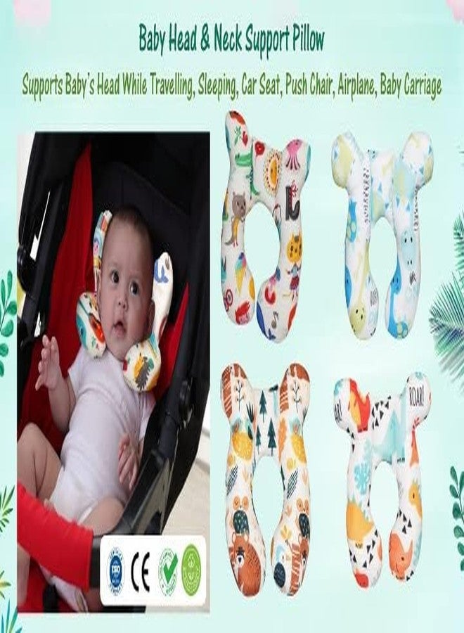 Gordon Baby Head Shaping Pillow for New Born - Neck and Shoulder Support Pillow Ultra-Soft Heart Printed Head Shaper Pillow-P (Multicolor 1) - Image 3