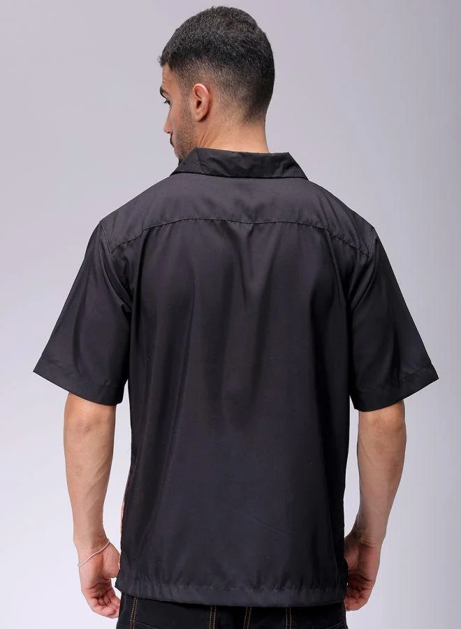 ذا انديان كراج كو Men Oversized Graphic Print Half Sleeves Cuban Collar Street Wear Shirt