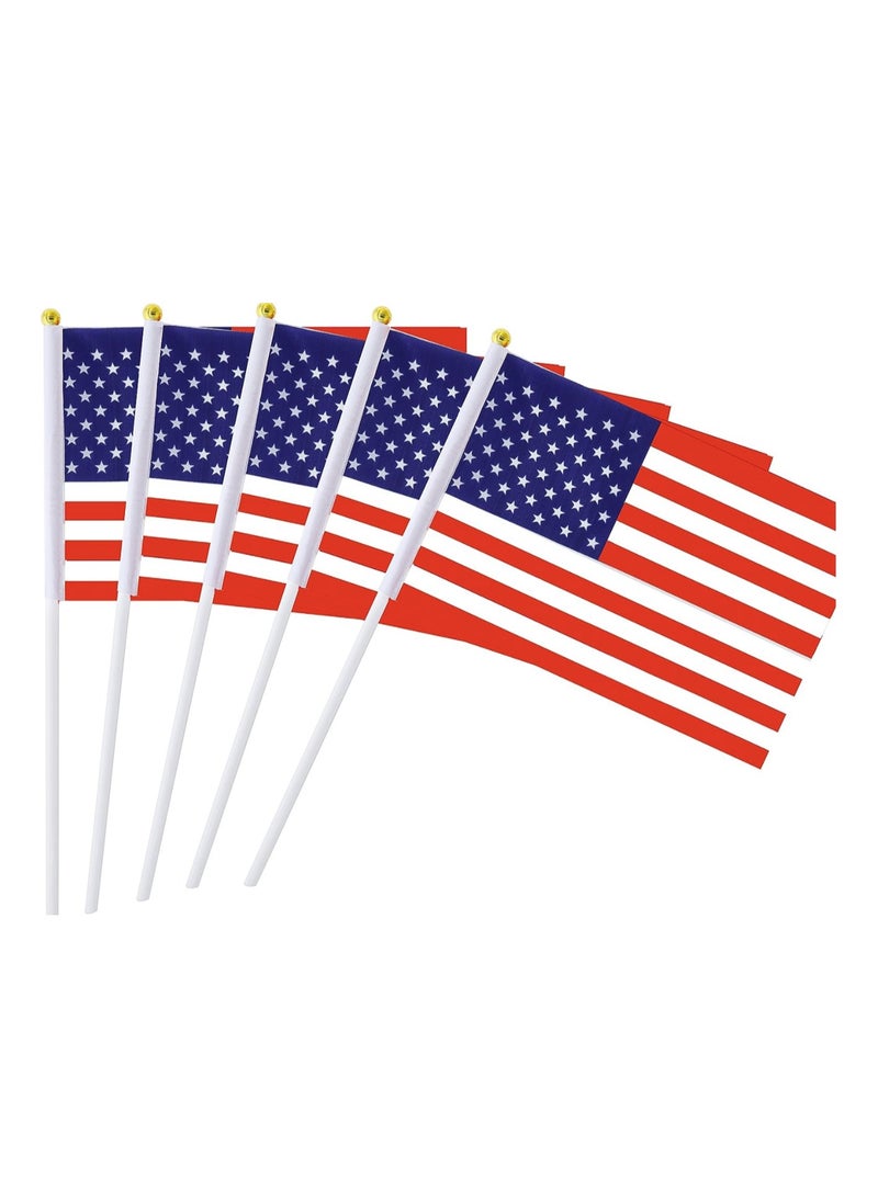 General Flag of USA A5 Size, USA Flag with Stick. Pack Of 5 Pieces.  - Image 1