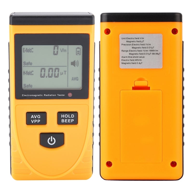 Radiation Tester: Compact Portable Device With Large Clear LCD Display - Dual-Purpose Electric Magnetic Field Testing, One-Button Data Lock, Automatic Alarm for Field Measurement Safety Assessment - Image 1