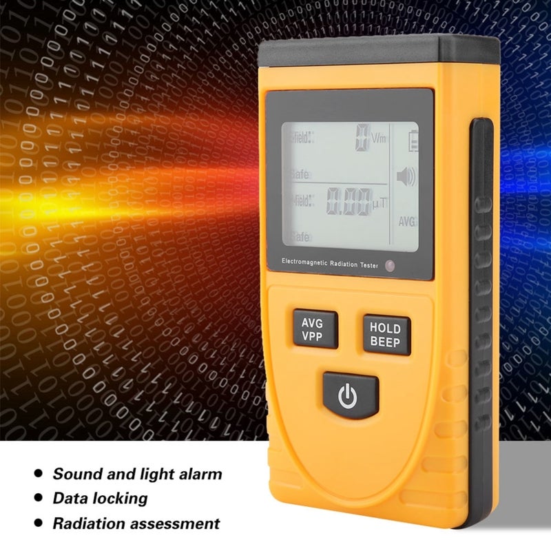 Radiation Tester: Compact Portable Device With Large Clear LCD Display - Dual-Purpose Electric Magnetic Field Testing, One-Button Data Lock, Automatic Alarm for Field Measurement Safety Assessment - Image 4