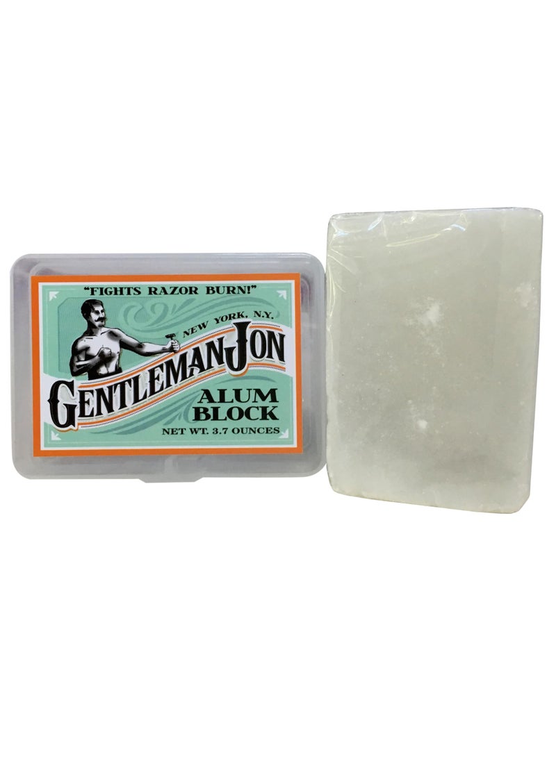 Gentleman Jon - Gentleman Jon 3.7 Ounce Alum Block in Plastic Case | Upgrade Your Shave - Soothing Aftershave Solution for Shaving Razor Burn Relief - Travel Friendly Durable Plastic Case Included - Image 1