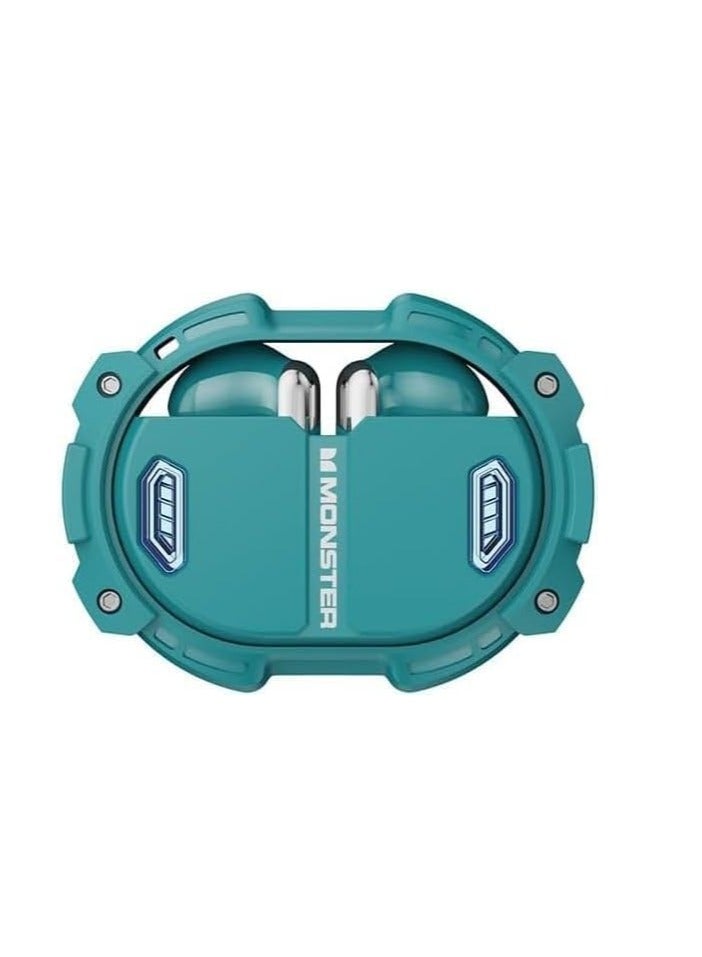 Monster Monster XKT10 Pro Bluetooth 5.3 Earphones Wireless Headphones Game Headset Waterproof TWS Noise Reduction With Mic Sports Earbud (Green)  - Image 1