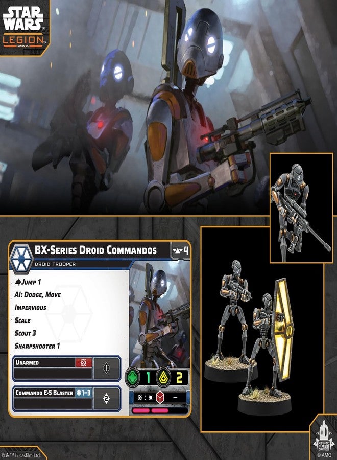 أسمودي لعبة Asmodee Star Wars: Legion BX-Series Droid Commandos - لعبة مجسمات مصغرة، لعبة استراتيجية للأطفال والكبار، من عمر 14 عامًا فما فوق، لاعبان، مدة اللعب 90 دقيقة - Image 5
