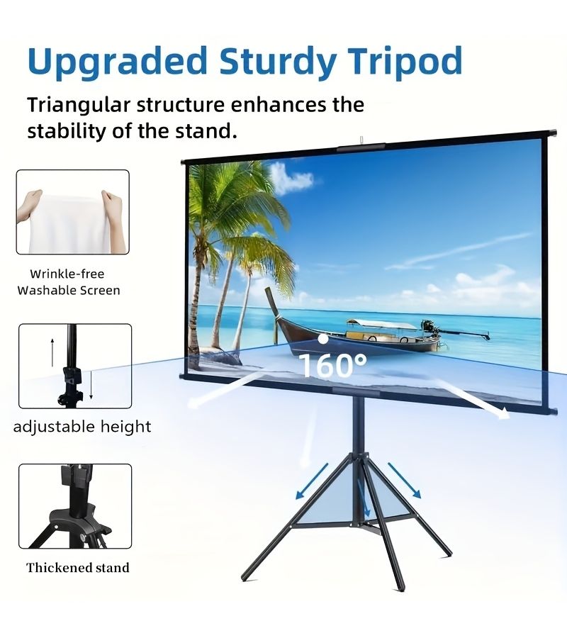 Projector Screen Bracket Set 59.06 Inch Indoor Outdoor Foldable Photography Background - Image 4