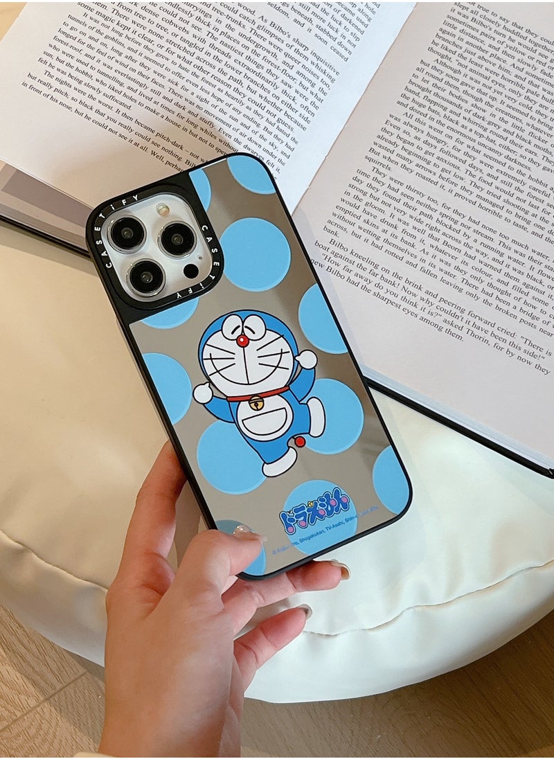 Magnetic Charm Doraemon Mirror Case for iPhone 15 Pro Max