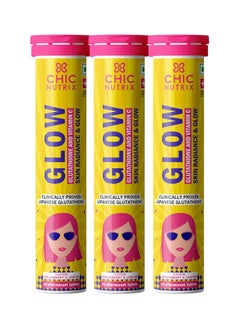 CHICNUTRIX Glow 500mg Japanese Glutathione And Vit C for Brighter Skin 60 Effervescent Tablets Strawberry Lemon Flavour  - Image 3