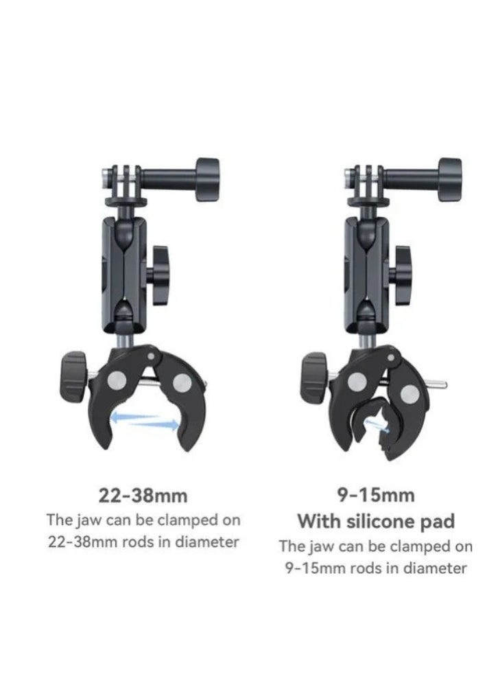 TELESIN TELESIN GP-HBM-003 Crab Claw Clamp Mount for Action Cameras & Phones – Nylon & Fiber PEA-Clip Holder for GoPro, DJI, Insta360  - Image 5
