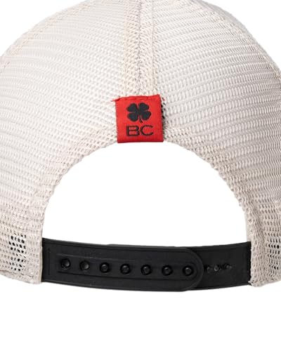 Black Clover Unisex Two Tone Vintage 4 Black, Red, Stone Grey Adjustable Snapback Cap Mesh Trucker Golf Hat - Image 3