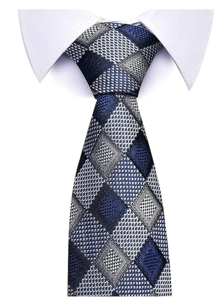 KCDMBUE Ties for Men Set with Pocket Square Cufflink and Tie Clip | Necktie Handkerchief in Gift Box  - Image 3