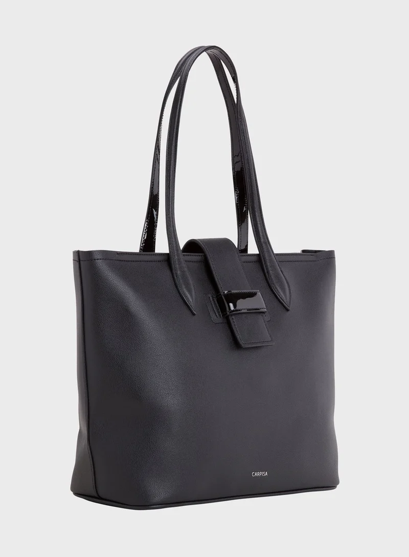 CARPISA Buckle Detail Tote