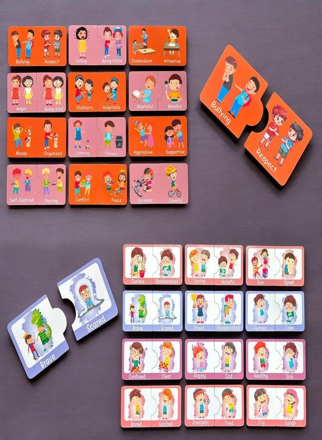 Kiddiwinks Winkslab:Emotions & Behavior Matching Puzzle – Teach Kids Good Behavior & Emotions Understanding Feelings & Moods Early Learning Kit - Image 3