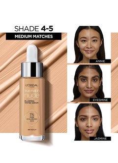 L'OREAL PARIS True Match Nude, Plumping tinted Serum, Medium  - Image 4