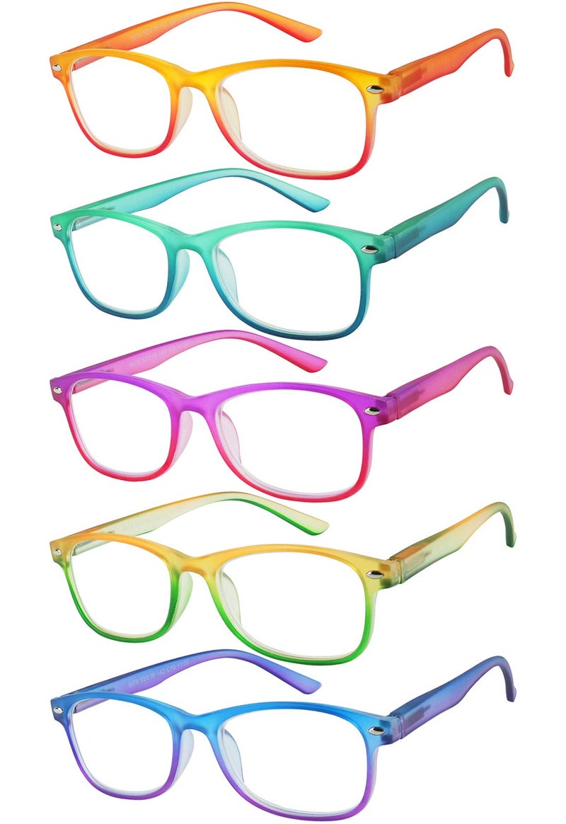 Yogo Vision نظارات القراءة يوغو فيجن بلو لايت للرجال والنساء بدرجتين من القراء المستطيلين هافانا 5 عبوات: أصفر برتقالي أحمر مخضر أزرق أرجواني وردي أصفر برتقالي أخضر أزرق أرجواني 1.75 - Image 1