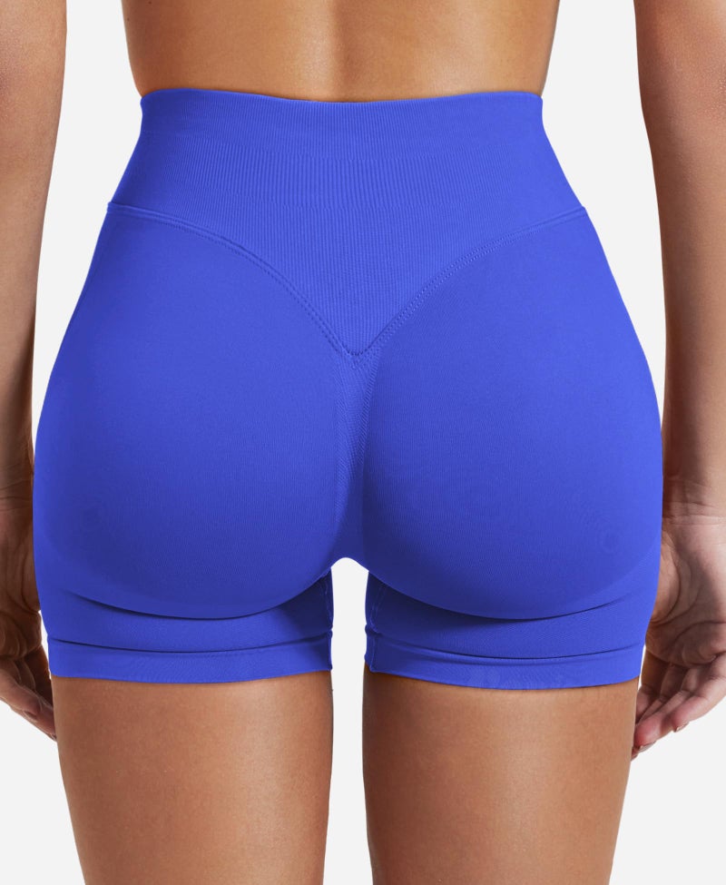 VOYJOY Women Workout Impact Shorts 2.5"/ 3.6"/ 4.5"/ 6" Scrunch Butt Lifting Gym Seamless Booty Biker Shorts Electric Blue - Image 5