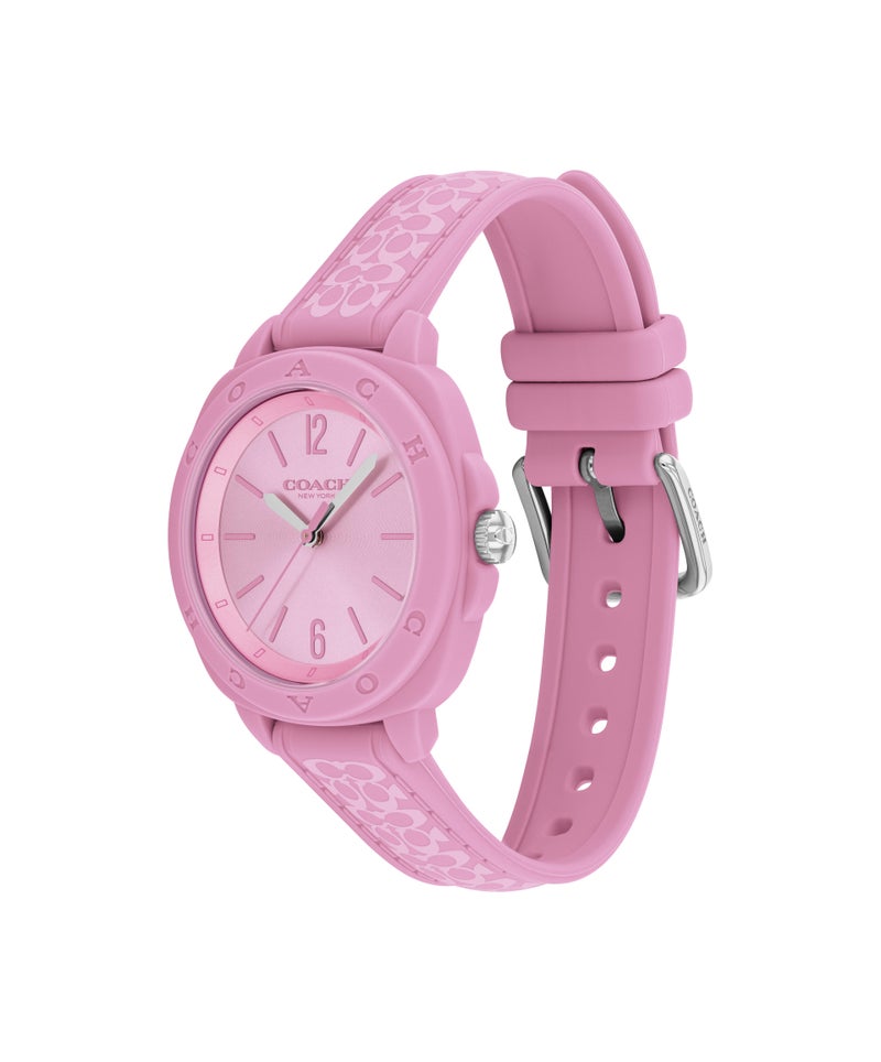 COACH ساعة تونيو أنالوج للنساء بحافظة فوشيا من مادة TR90 - Image 1
