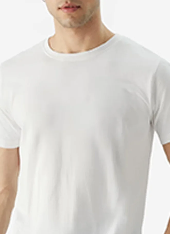 The Souled Store  The Souled Store Men Regular Fit Solid White T-Shirt  | Best Price UAE