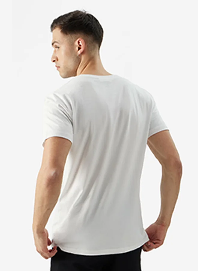 The Souled Store  The Souled Store Men Regular Fit Solid White T-Shirt  | Best Price UAE