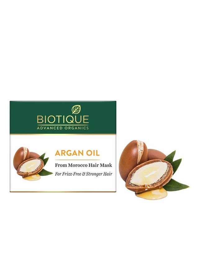 Biotique Argan Oil Hair Mask From Morocco (Ideal For Frizz -Free And Stronger Hair), 175G  - Image 3