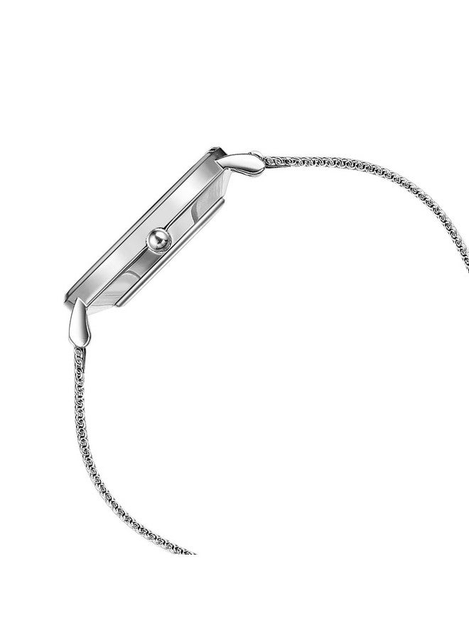 سوناتا ساعة سوناتا بوز كوارتز أنالوج بمينا زرقاء وسوار من الفولاذ المقاوم للصدأ للنساء - SP80048SM02W - Image 2