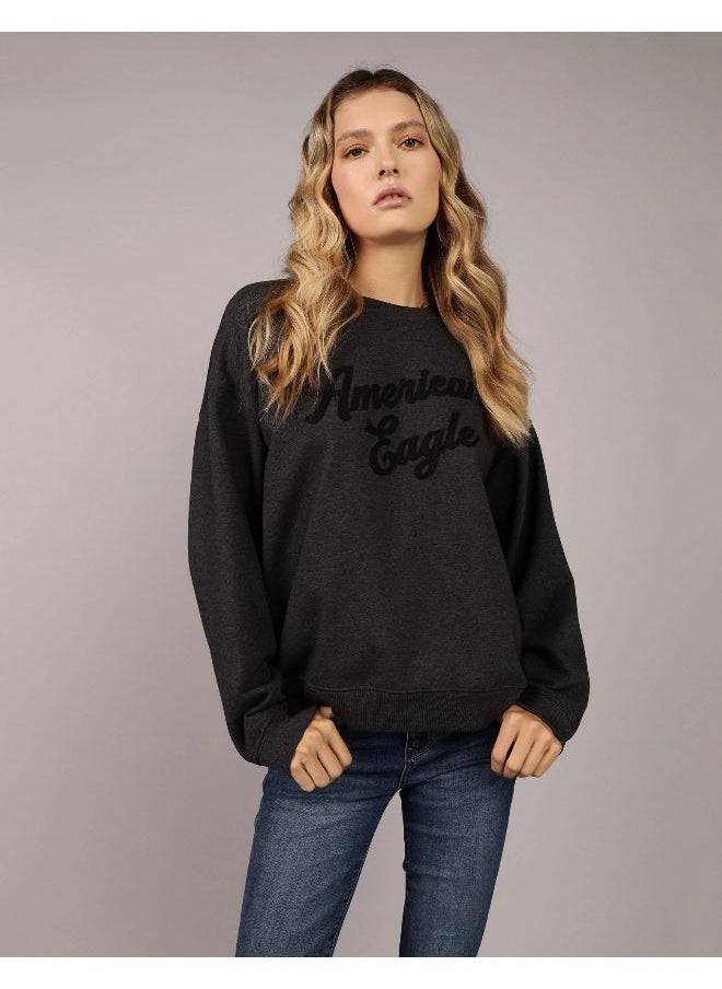 American Eagle AE Logo Graphic Relaxed Crew Neck Sweatshirt  - Image 1