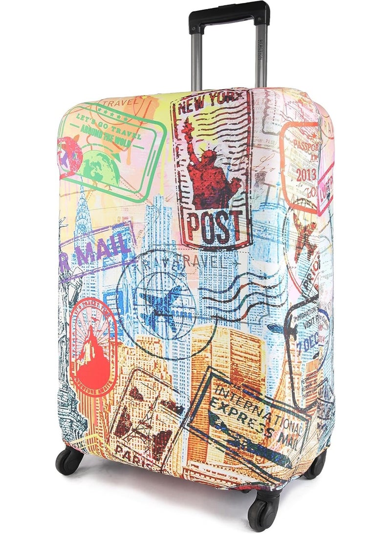 natOnat Travel Luggage Cover Protector - Suitcase Cover - Stretchy, Washable Spandex & Polyester - Protects Against Dirt & Scratches - New York Design - Fits 48-53 CM Height (Small) - Image 4