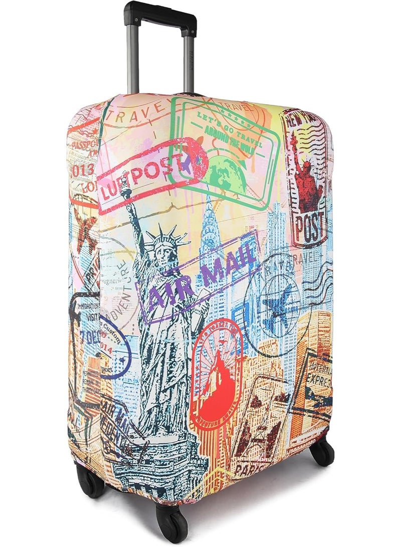 natOnat Travel Luggage Cover Protector - Suitcase Cover - Stretchy, Washable Spandex & Polyester - Protects Against Dirt & Scratches - New York Design - Fits 48-53 CM Height (Small) - Image 5