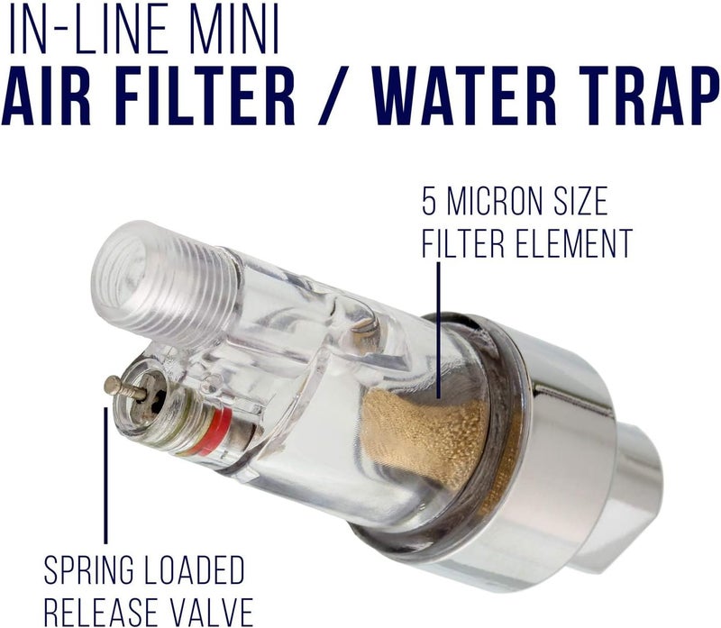 Master Airbrush Premium In-Line Mini Air Filter and Water Trap for Airbrushes - Image 3