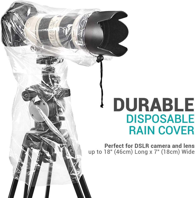 Movo (5 Pack) RC1 Clear Rain Cover for DSLR Camera and Lens up to 18" Long - Image 4