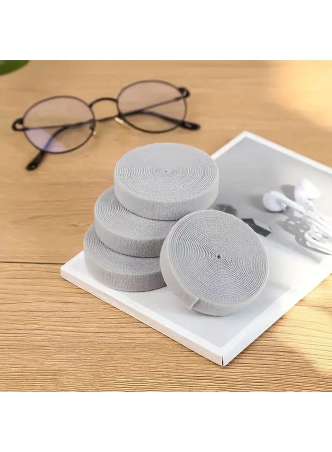 Grey Self-Adhesive Cable Organizer 39.37 Inches Reusable Wire Fixing Strap - Image 4
