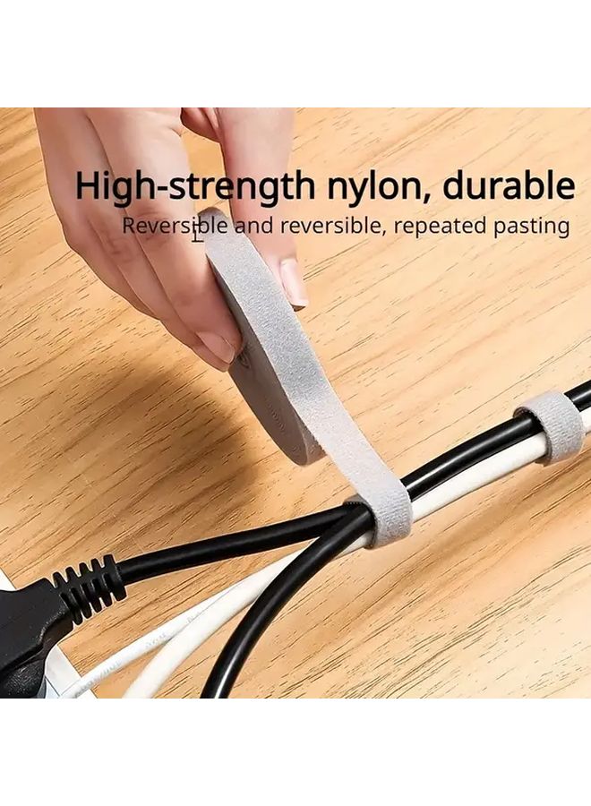 Grey Self-Adhesive Cable Organizer 39.37 Inches Reusable Wire Fixing Strap - Image 5
