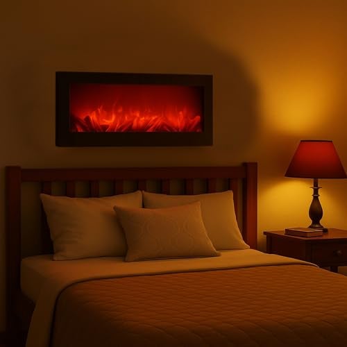 7 Star Decor LED Fireplace Lamp – Realistic Flame Effect Light with Vintage Mantel Design, Cozy Ambient Firelight for Home, Bedroom & Office Decor (Black) - Image 4