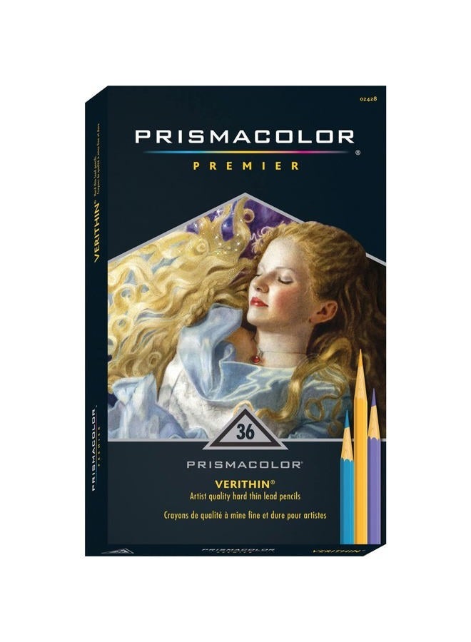 Prismacolor Premier Verithin Colored Pencils, Assorted Colors, 36 Pack Of 1 Box  (2428) - Image 1