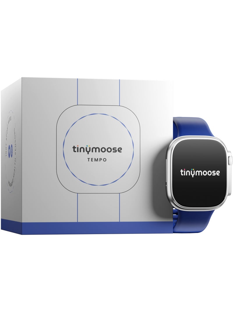 TinyMoose - Smartwatch Tempo With ِHD AMOLED Display / Ultra Battery Life / 100+ Sport Modes / IP68 Waterproof / Bluetooth Calling / Heart Rate Monitoring / SPO2 / GPS / Ultra Smart Watch - Sterling Blue - Image 1