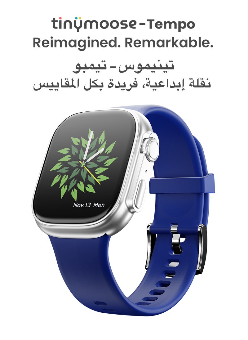 TinyMoose - Smartwatch Tempo With ِHD AMOLED Display / Ultra Battery Life / 100+ Sport Modes / IP68 Waterproof / Bluetooth Calling / Heart Rate Monitoring / SPO2 / GPS / Ultra Smart Watch - Sterling Blue - Image 1