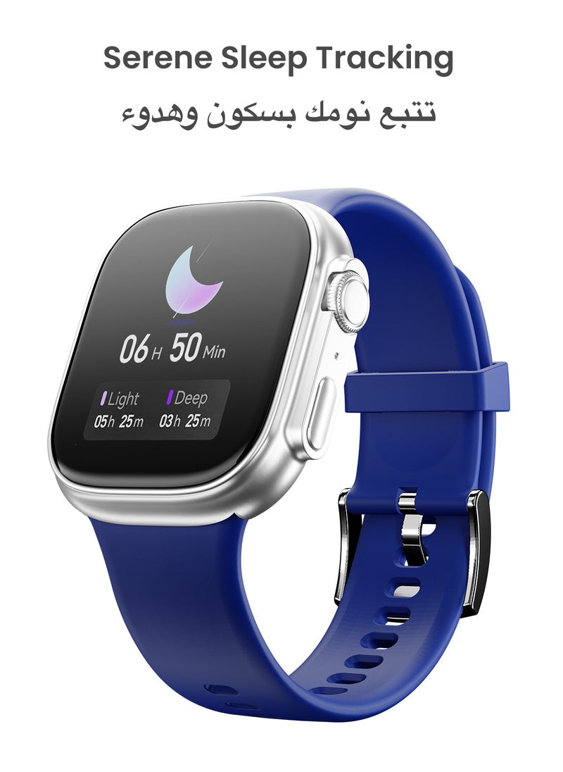 TinyMoose - Smartwatch Tempo With ِHD AMOLED Display / Ultra Battery Life / 100+ Sport Modes / IP68 Waterproof / Bluetooth Calling / Heart Rate Monitoring / SPO2 / GPS / Ultra Smart Watch - Sterling Blue - Image 1