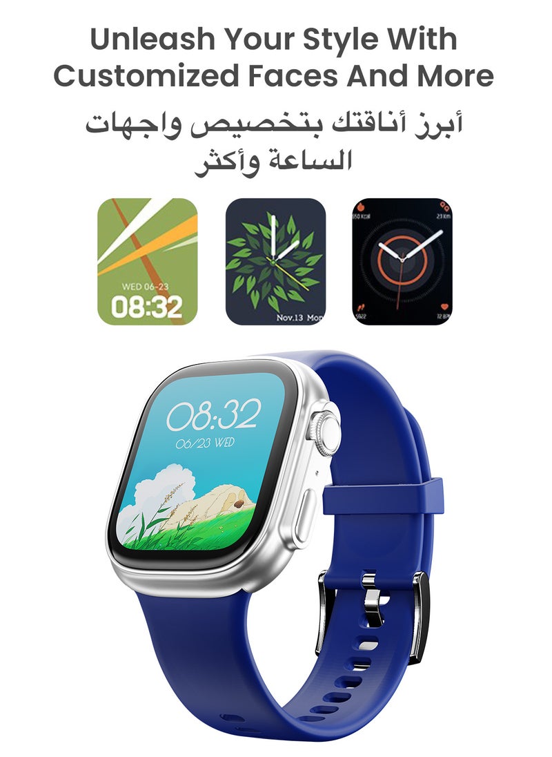 TinyMoose - Smartwatch Tempo With ِHD AMOLED Display / Ultra Battery Life / 100+ Sport Modes / IP68 Waterproof / Bluetooth Calling / Heart Rate Monitoring / SPO2 / GPS / Ultra Smart Watch - Sterling Blue - Image 1