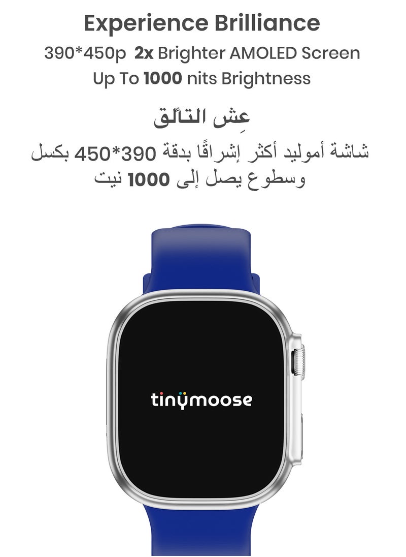 TinyMoose - Smartwatch Tempo With ِHD AMOLED Display / Ultra Battery Life / 100+ Sport Modes / IP68 Waterproof / Bluetooth Calling / Heart Rate Monitoring / SPO2 / GPS / Ultra Smart Watch - Sterling Blue - Image 1