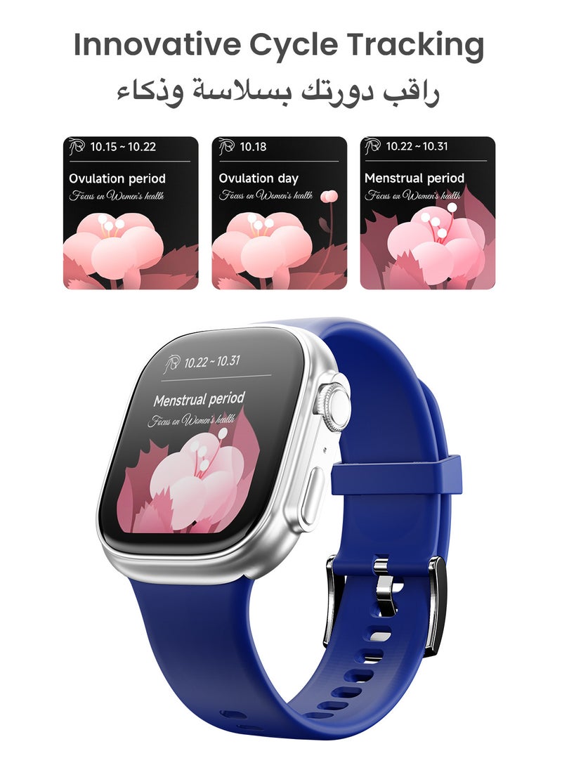 TinyMoose - Smartwatch Tempo With ِHD AMOLED Display / Ultra Battery Life / 100+ Sport Modes / IP68 Waterproof / Bluetooth Calling / Heart Rate Monitoring / SPO2 / GPS / Ultra Smart Watch - Sterling Blue - Image 1