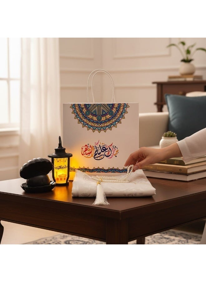 Crater Islamic Ramadan Gift Set – Package includes ceramic incense burner, LED lantern, rosary, and prayer mat - Image 2