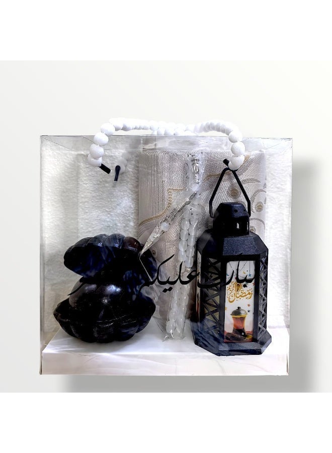Crater Islamic Ramadan Gift Set – Package includes ceramic incense burner, LED lantern, rosary, and prayer mat - Image 5