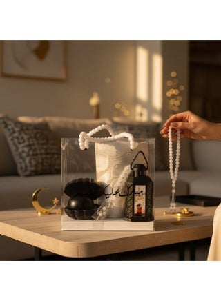 Islamic Ramadan Gift Set – Package includes ceramic incense burner, LED lantern, rosary, and prayer mat - view 3