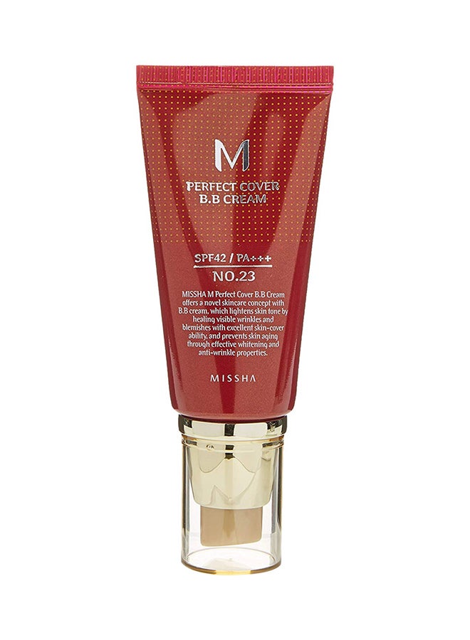 ميشا كريم بي بي للتغطية المثالية بعامل وقاية من الشمس SPF 42 23 بيج طبيعي - Image 1