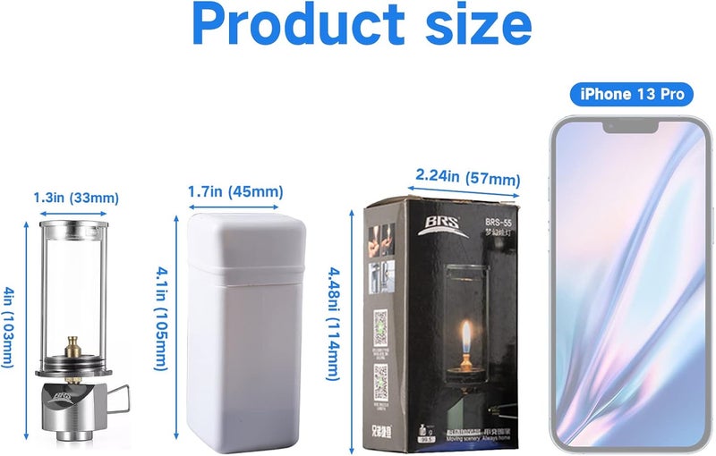 BRS Outdoor Gas Lantern Dreamlike Candle Lamp Portable Tent Lantern Glass Mantle Lantern (-55 1pc) - Image 5